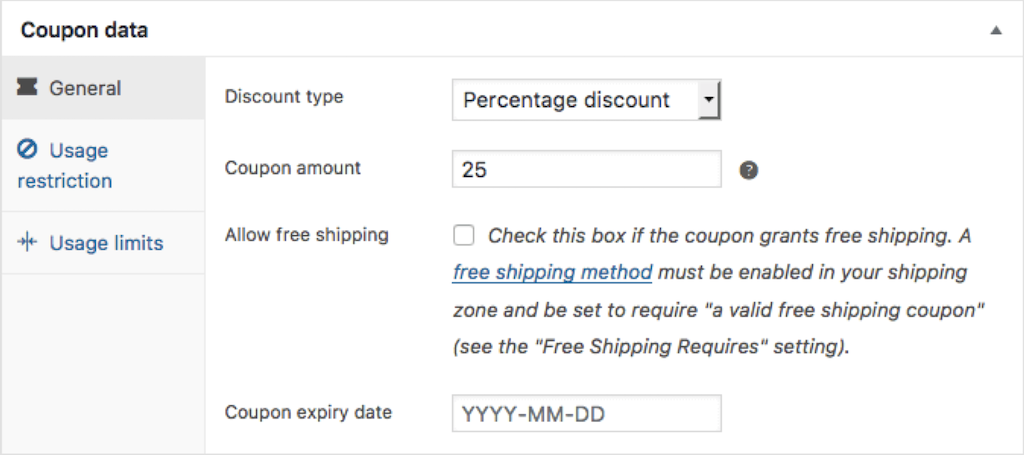 Coupon Settings and Types