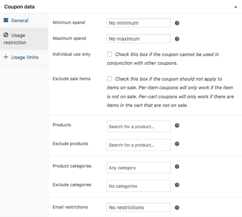 Coupon Usage Restriction